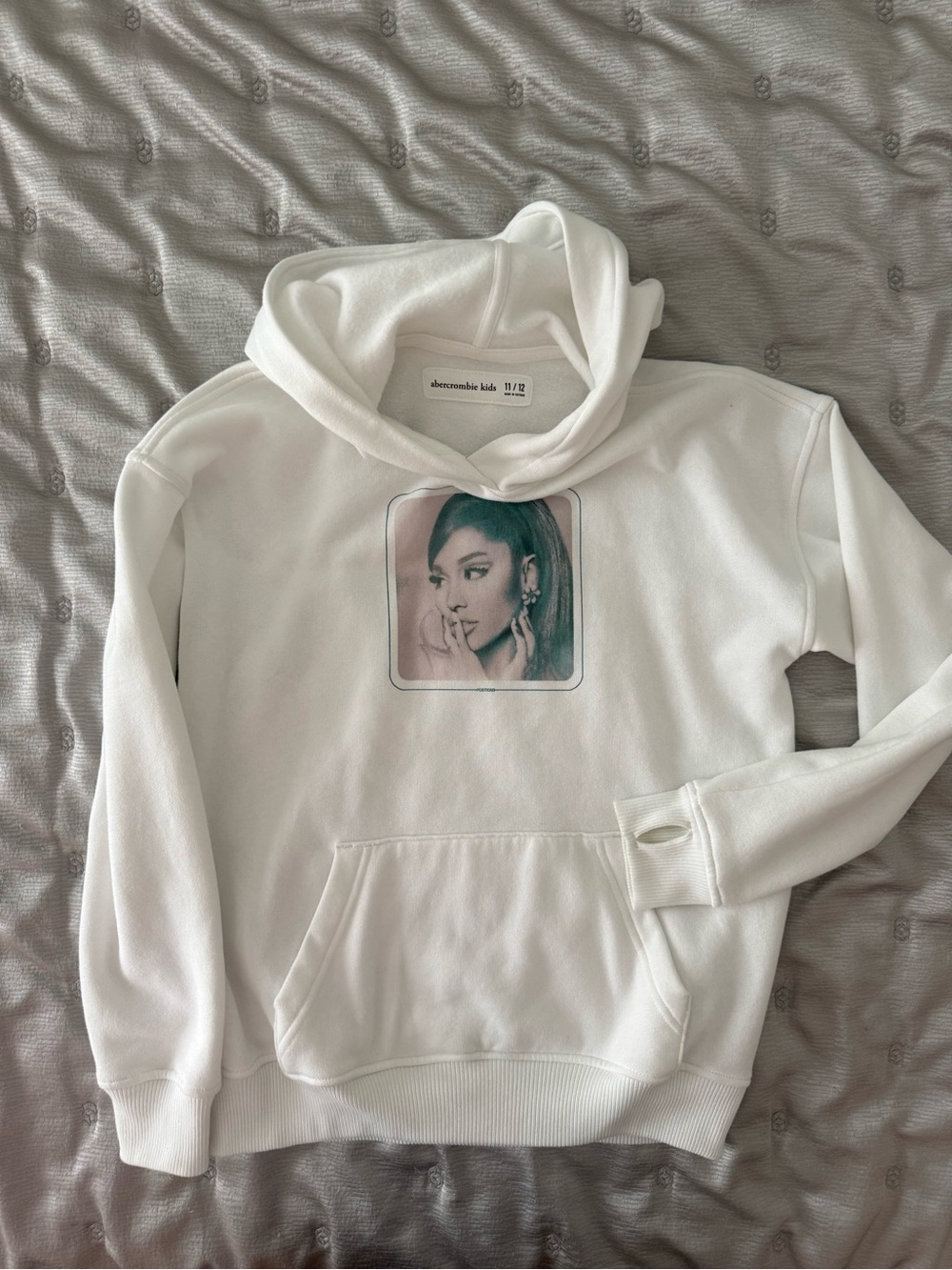 Abercrombie Kids Ariana Grande Graphic Hoodie White Size 11/12